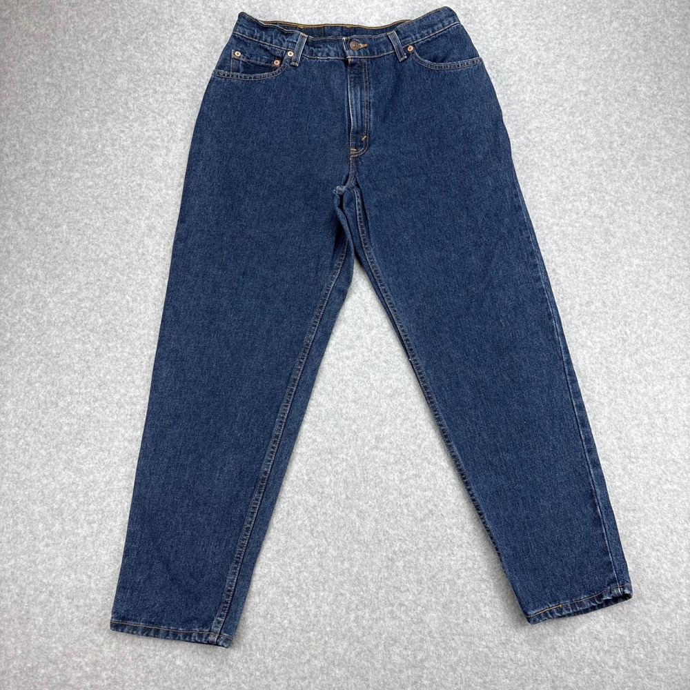 Vintage Levis 550 Jeans Womens Petite 12 Blue Relaxed Tapered High Waist 90s Mom